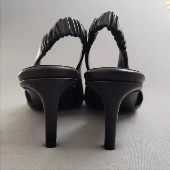 ANINE BING Nina Heels Metal Toe Cap Black Size 41/10.5 11 US - Picture 10 of 12